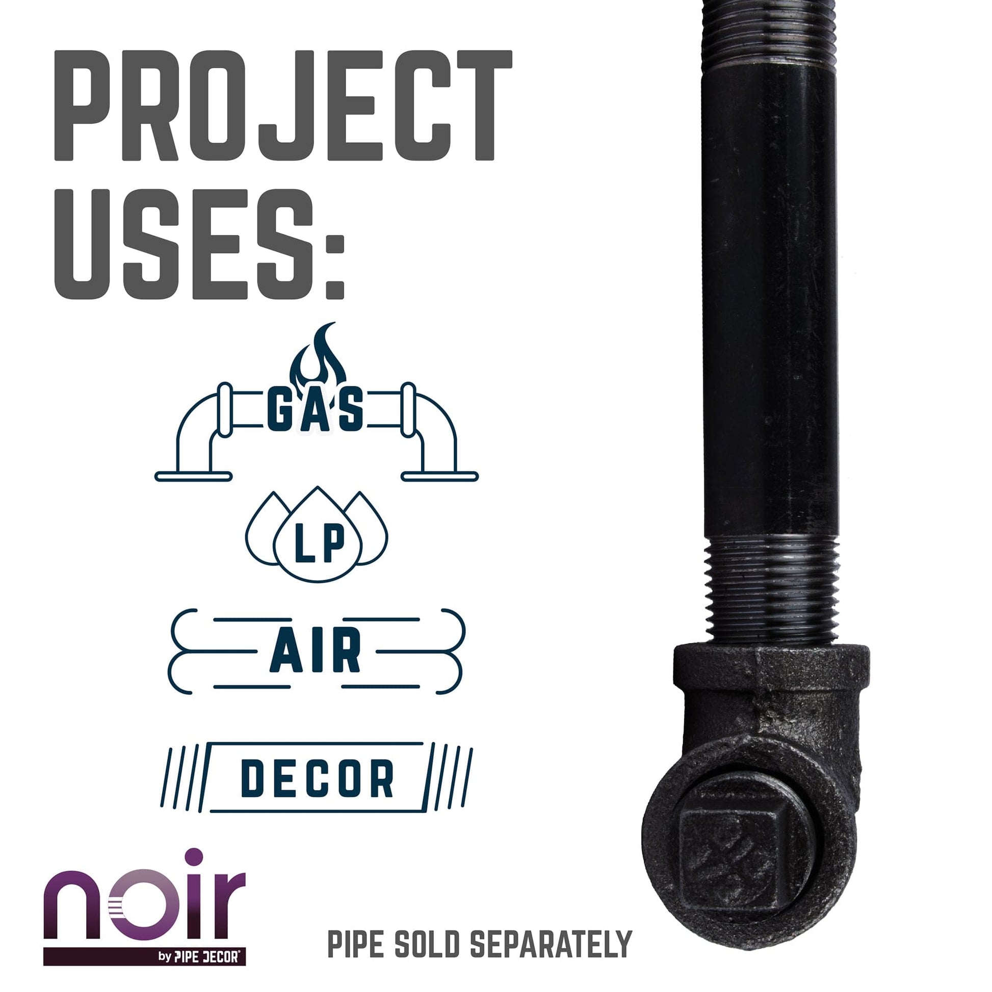 1/2 in. x 10 in. Prefinished Matte Black Pipe PIPE DECOR
