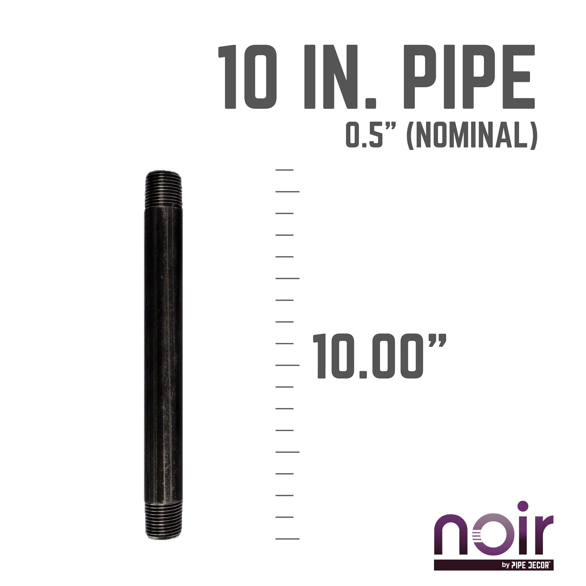 1/2 in. x 10 in. Prefinished Matte Black Pipe PIPE DECOR