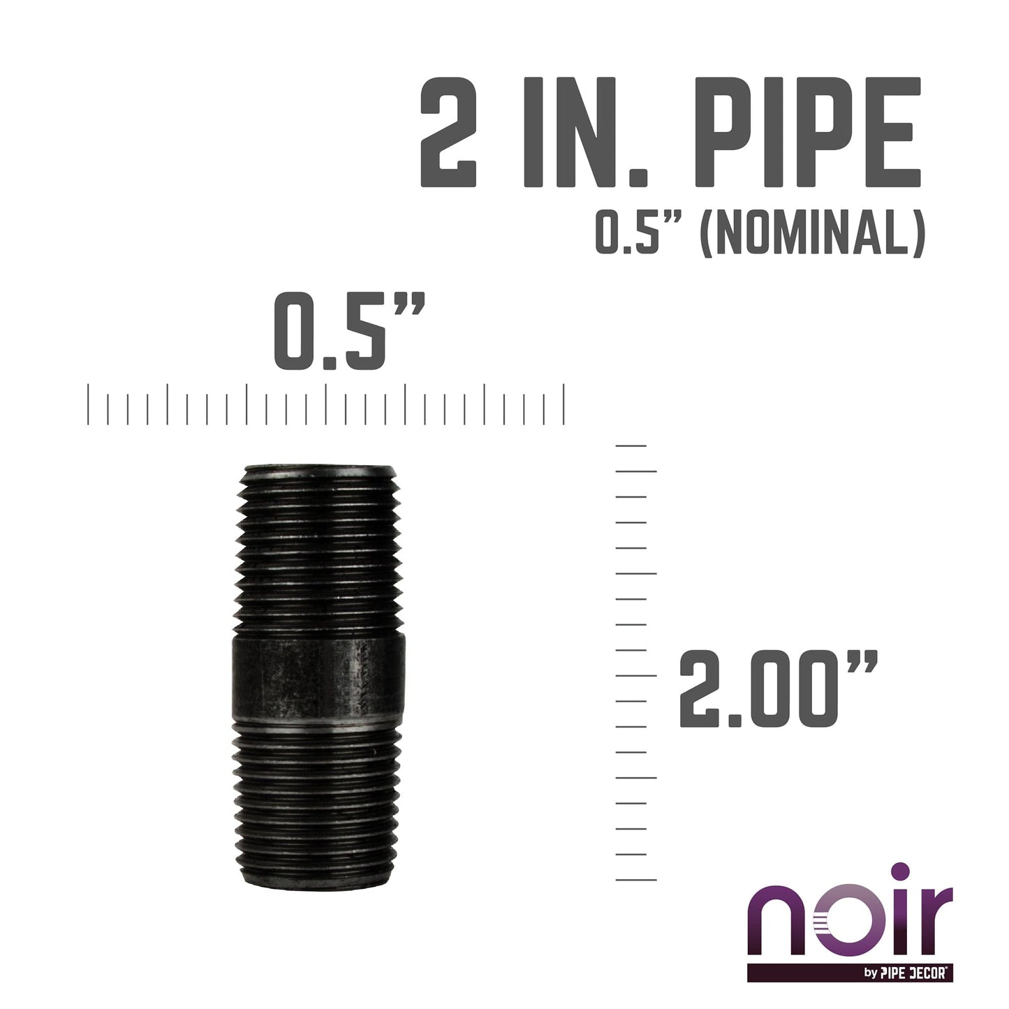 1/2 in. x 2 in. Prefinished Matte Black Pipe PIPE DECOR