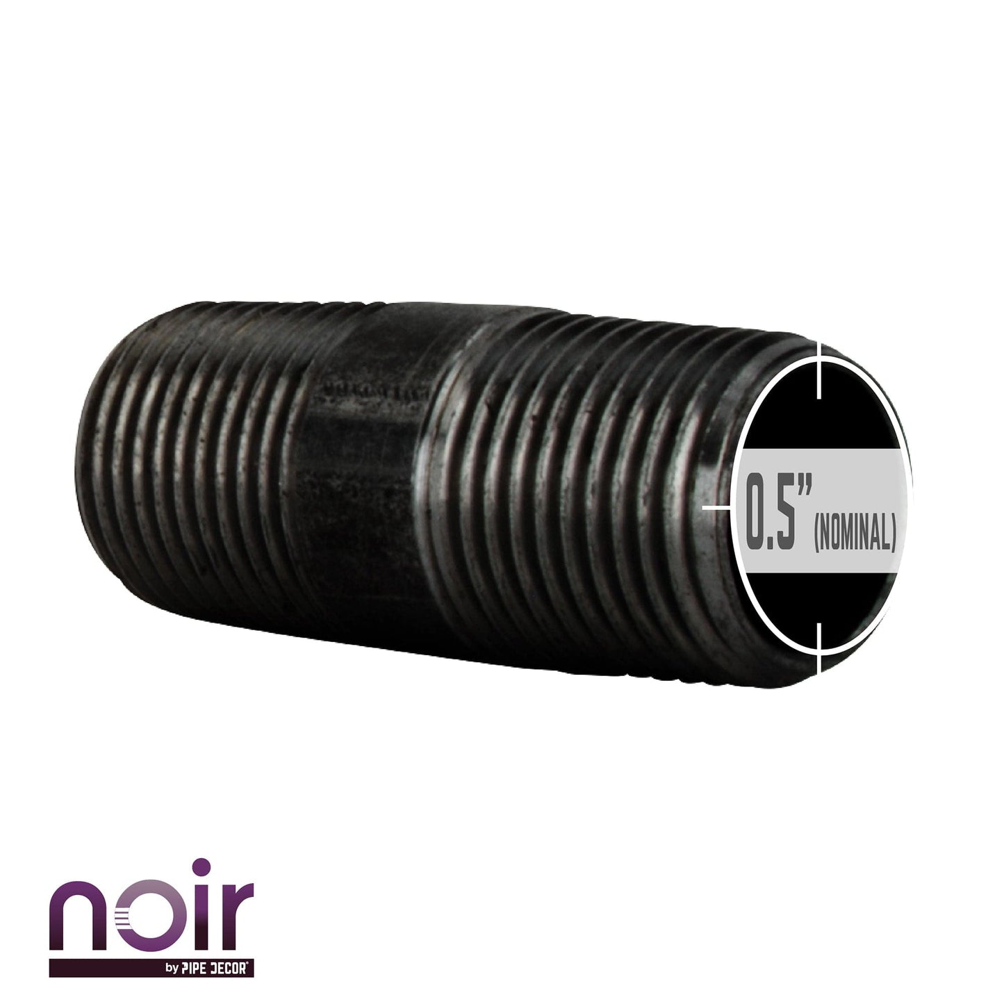1/2 in. x 2 in. Prefinished Matte Black Pipe PIPE DECOR