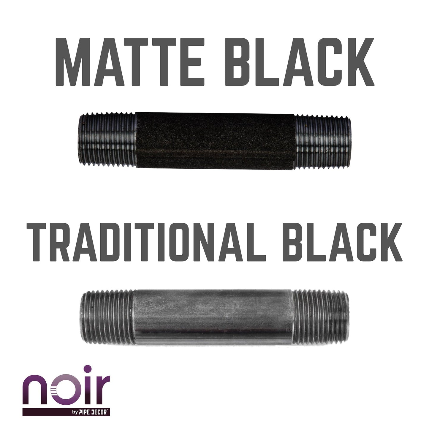 1/2 in. x 4 in. Prefinished Matte Black Pipe PIPE DECOR