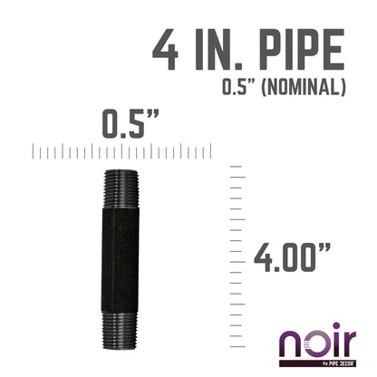 1/2 in. x 4 in. Prefinished Matte Black Pipe PIPE DECOR