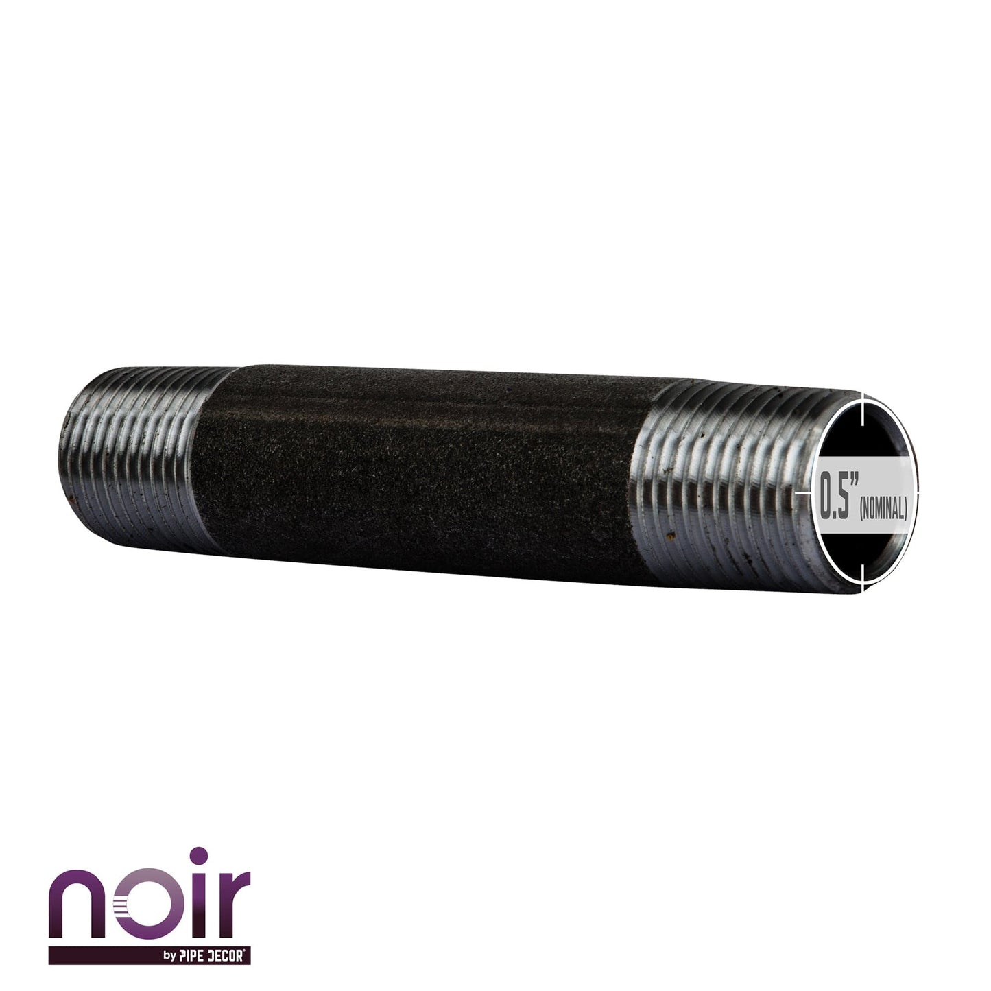 1/2 in. x 4 in. Prefinished Matte Black Pipe PIPE DECOR