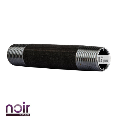 1/2 in. x 4 in. Prefinished Matte Black Pipe PIPE DECOR