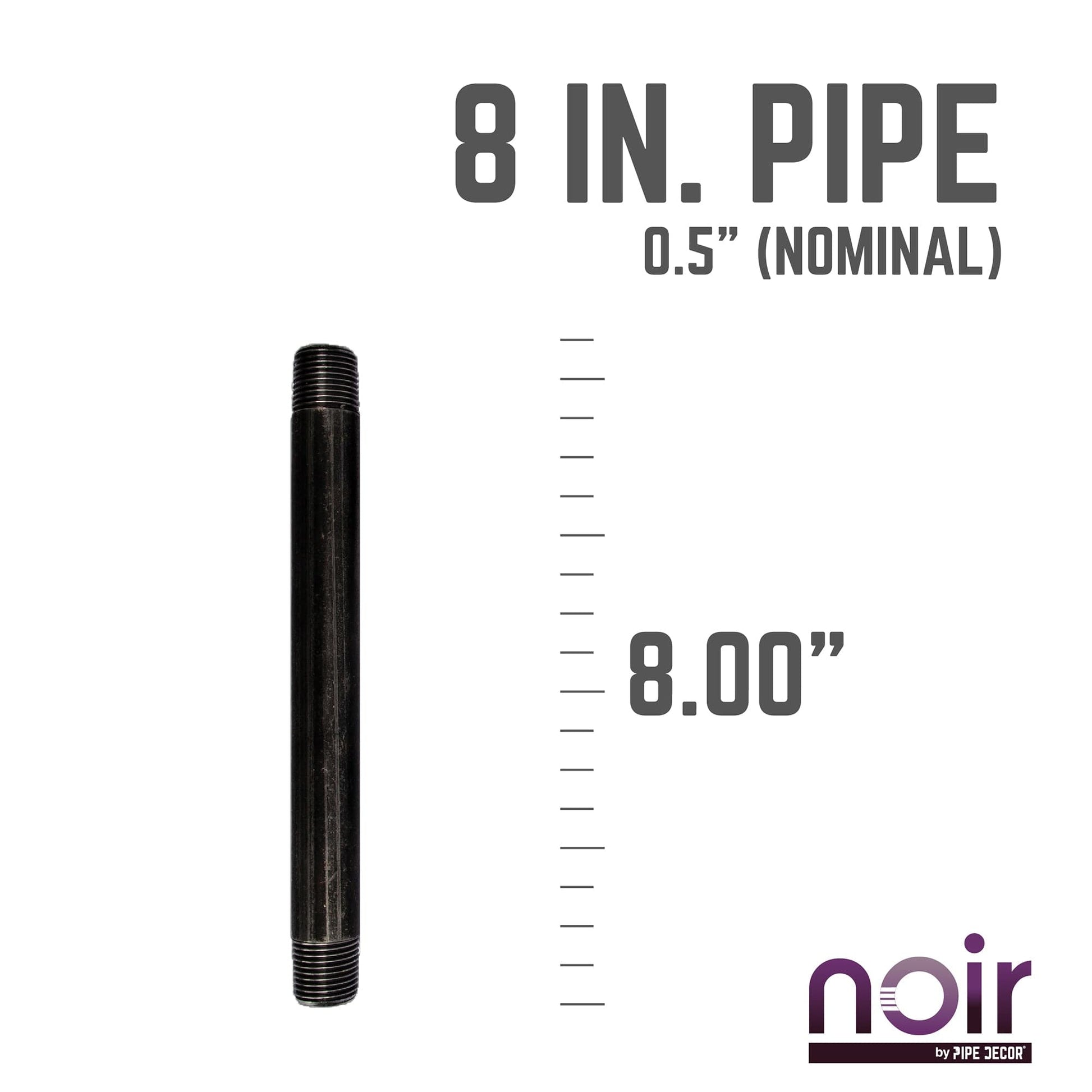 1/2 in. x 8 in. Prefinished Matte Black Pipe PIPE DECOR