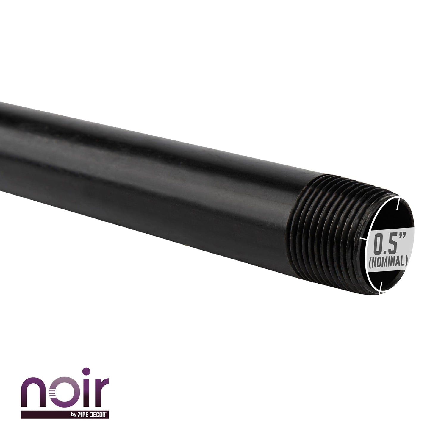 1/2 in. x 8 in. Prefinished Matte Black Pipe PIPE DECOR