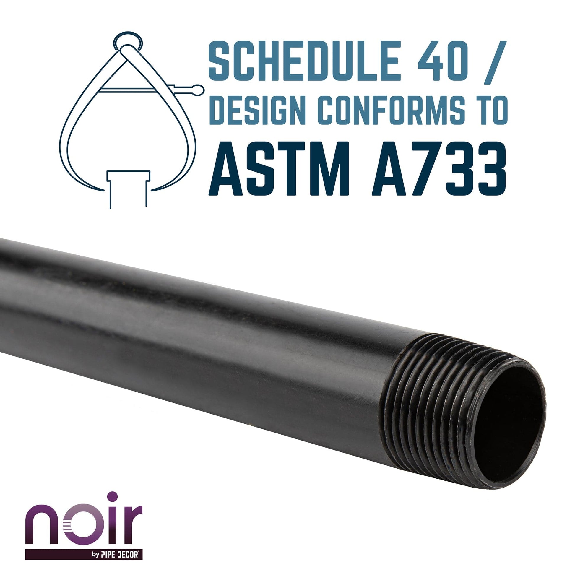 3/4 in. x 8 in. Prefinished Matte Black Pipe PIPE DECOR