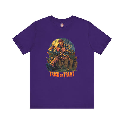 Axe Wielding Zombie Trick or Treat T-Shirt The Devil's Pickle