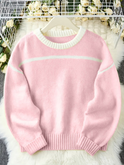 Elegant Plus Size Loose Fit Cozy Knit Sweater
