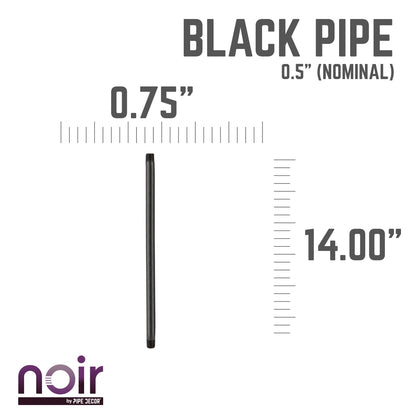 1/2 in. x 14 in. Prefinished Matte Black Pipe PIPE DECOR