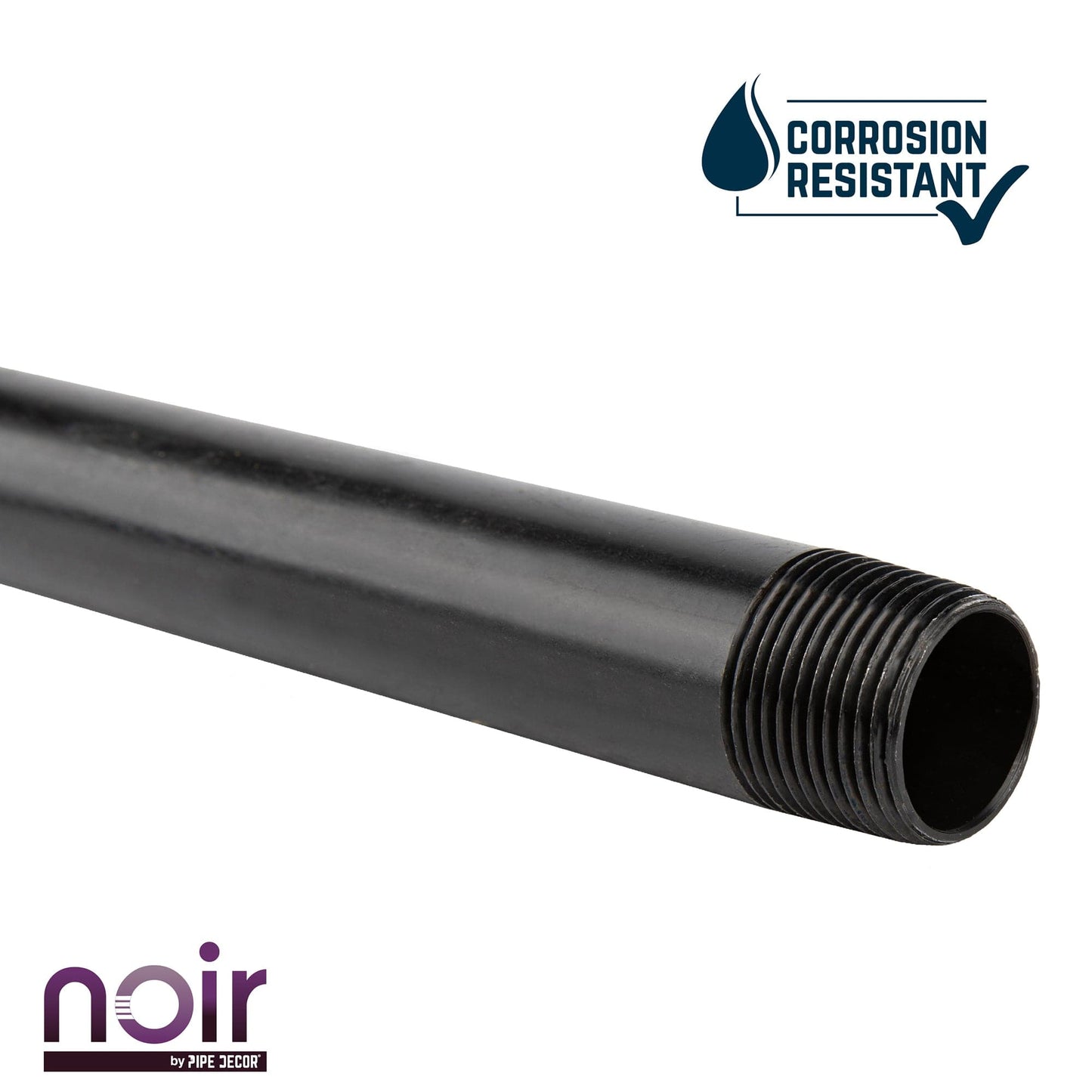 1/2 in. x 18 in. Prefinished Matte Black Pipe PIPE DECOR