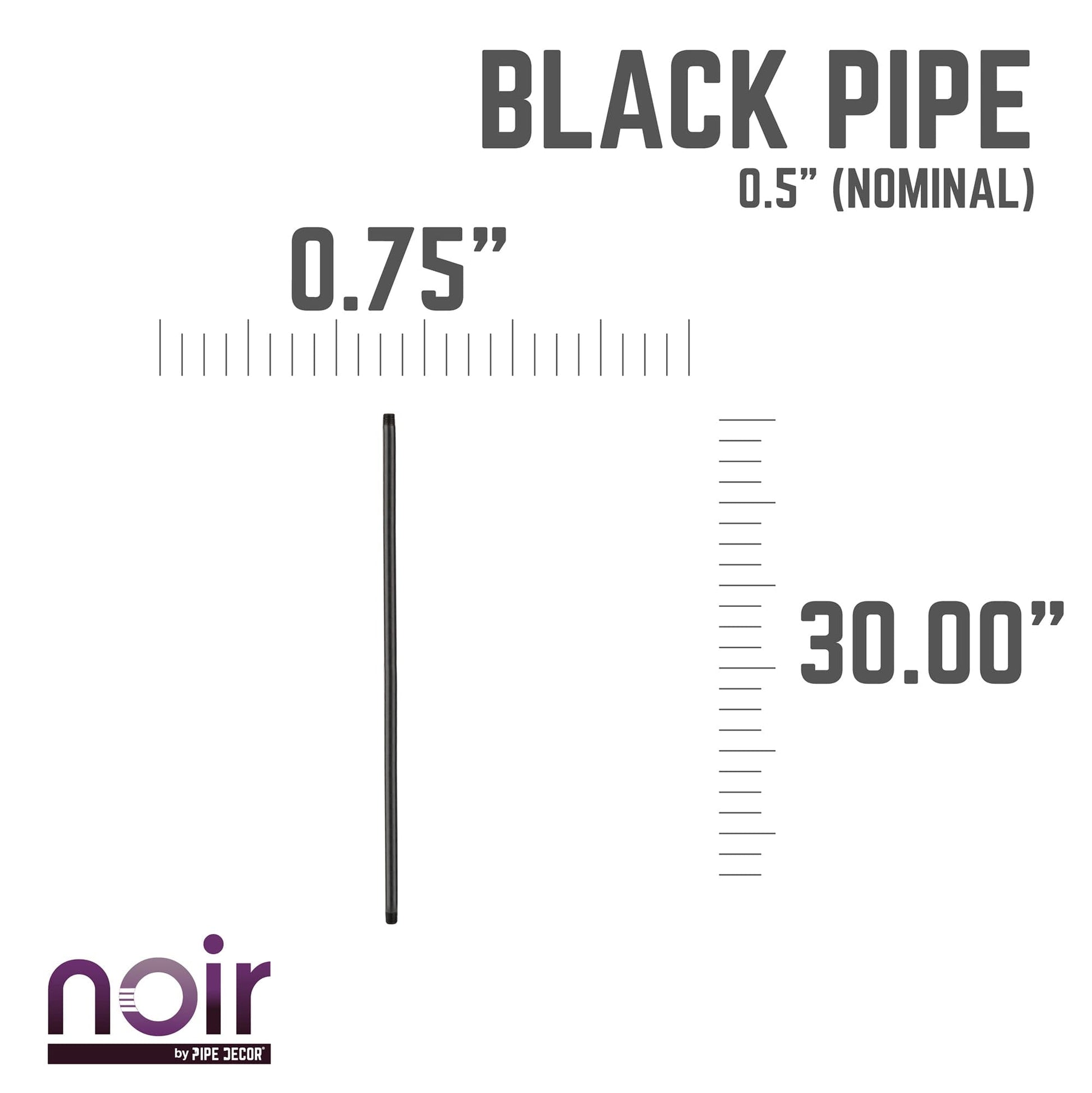 1/2 in. x 30 in. Prefinished Matte Black Pipe PIPE DECOR
