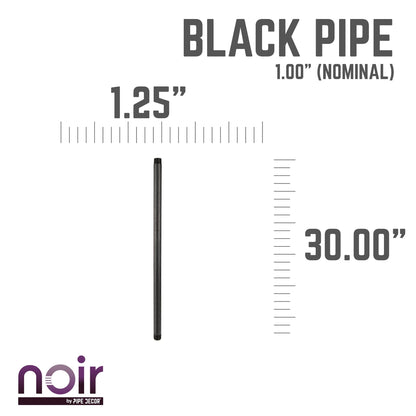 1 in. x 30 in. Prefinished Matte Black Pipe PIPE DECOR