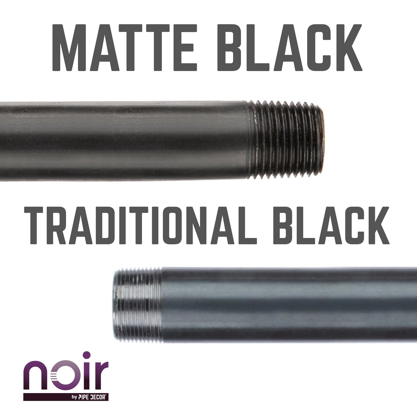 3/4 in. x 18 in. Prefinished Matte Black Pipe PIPE DECOR