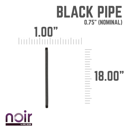 3/4 in. x 18 in. Prefinished Matte Black Pipe PIPE DECOR
