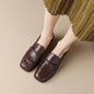 Women’s Retro Minimalist Mid-Heel Leather Shoes FitiqueFit