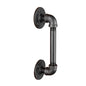 1/2 in. x 6 in. Noir Black Barn Door Handle - 10.5 in. L PIPE DECOR