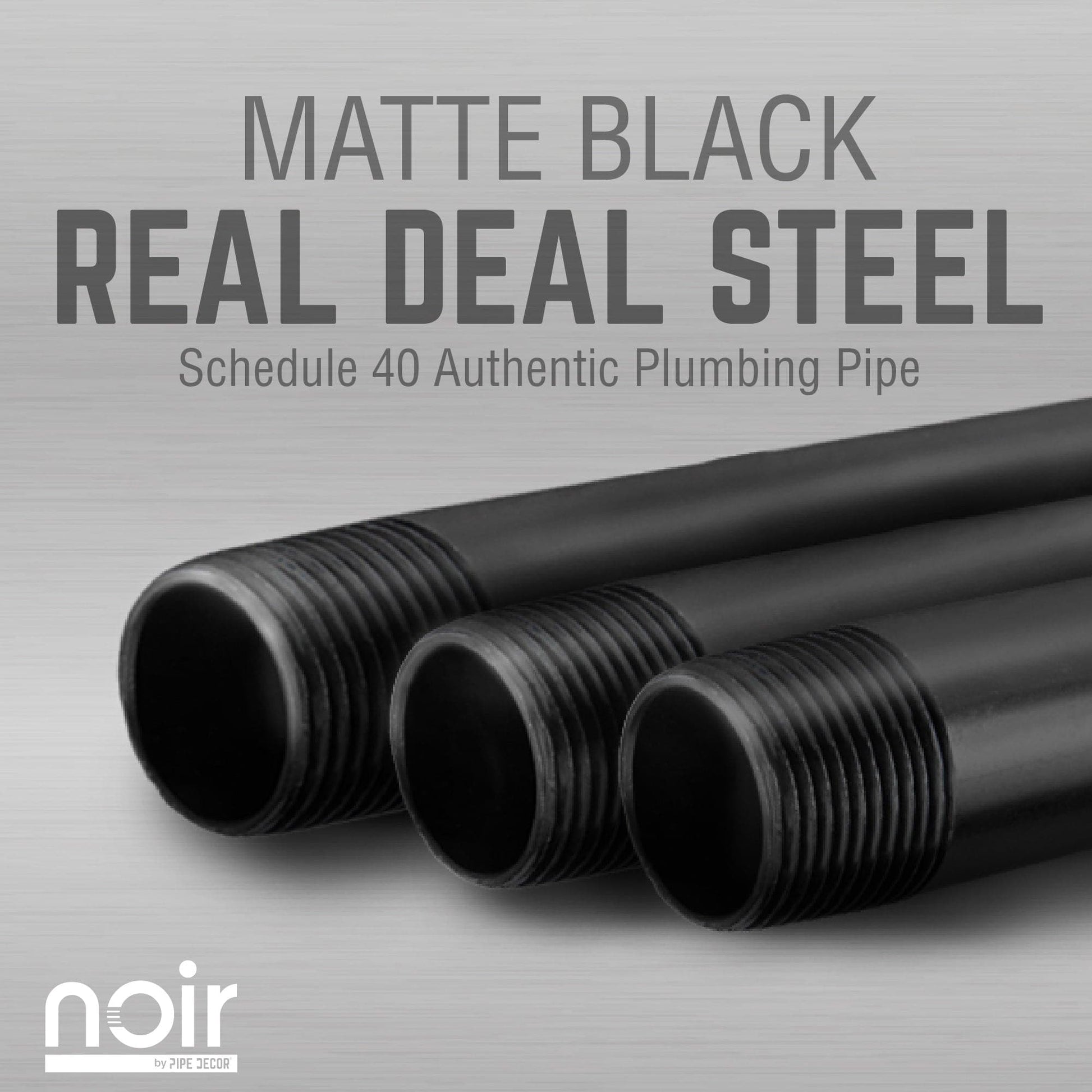 1/2 in. x 6 in. Noir Black Barn Door Handle - 10.5 in. L PIPE DECOR