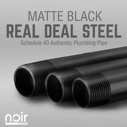 1/2 in. x 6 in. Noir Black Barn Door Handle - 10.5 in. L PIPE DECOR