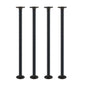 1 in. x 30 in.  Noir Black Round Flange Pipe Table Legs - 4 Pack PIPE DECOR