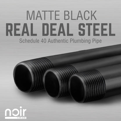 1 in. x 30 in.  Noir Black Round Flange Pipe Table Legs - 4 Pack PIPE DECOR