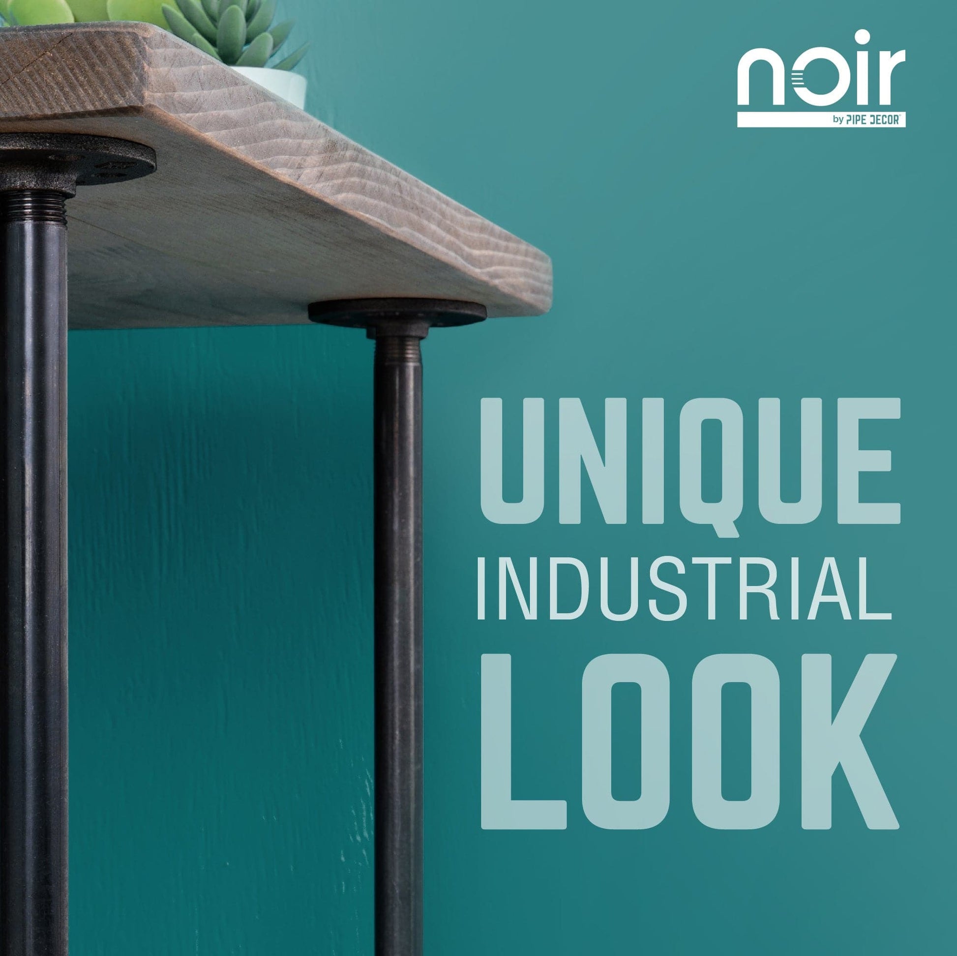 1 in. x 30 in.  Noir Black Round Flange Pipe Table Legs - 4 Pack PIPE DECOR