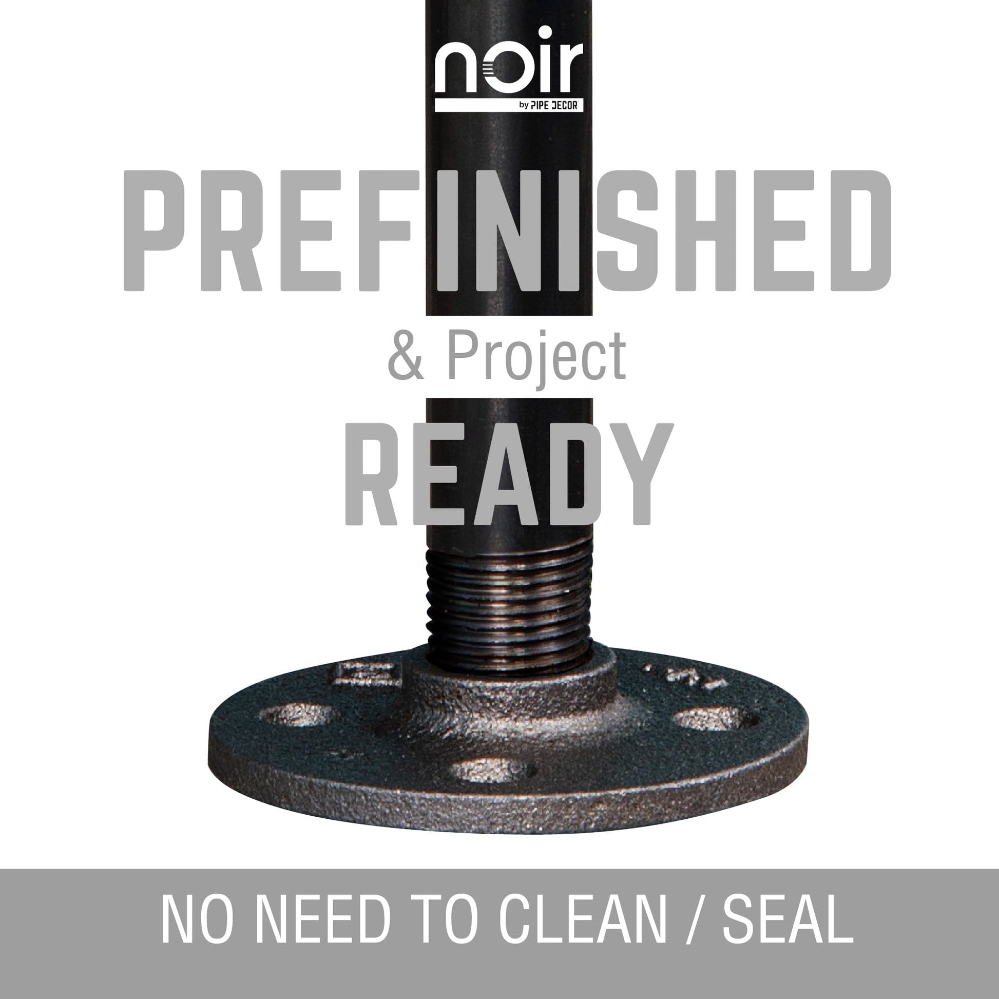 1 in. x 30 in.  Noir Black Round Flange Pipe Table Legs - 4 Pack PIPE DECOR
