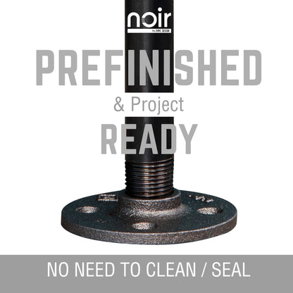 1 in. x 30 in.  Noir Black Round Flange Pipe Table Legs - 4 Pack PIPE DECOR