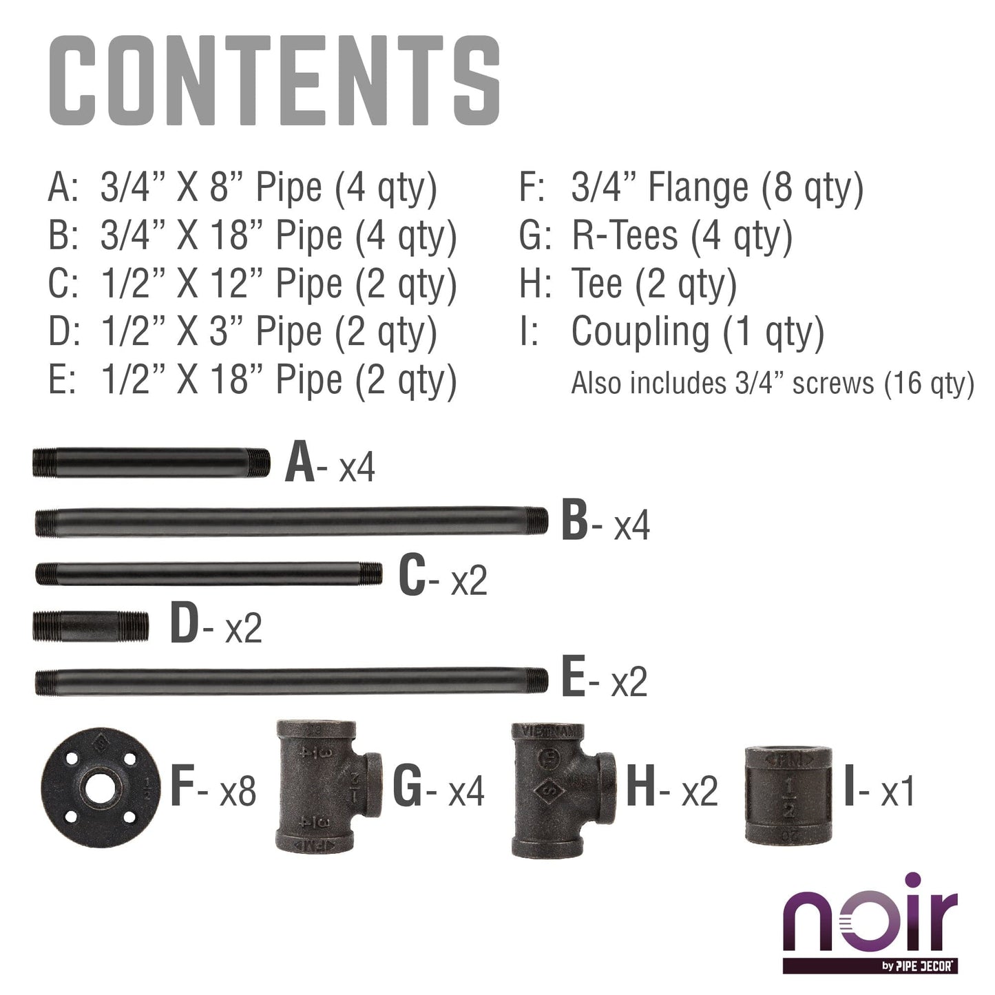 Noir Black H Desk by PIPE DECOR PIPE DECOR