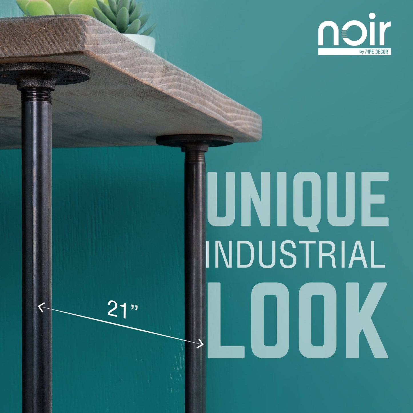 Noir Black H Desk by PIPE DECOR PIPE DECOR