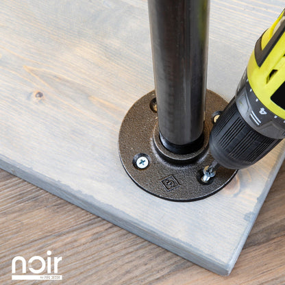 Noir Black H Desk by PIPE DECOR PIPE DECOR