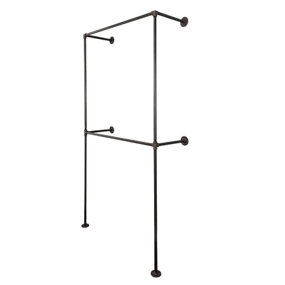 Noir Black Wall Mounted Double Hung Clothing Rack PIPE DECOR
