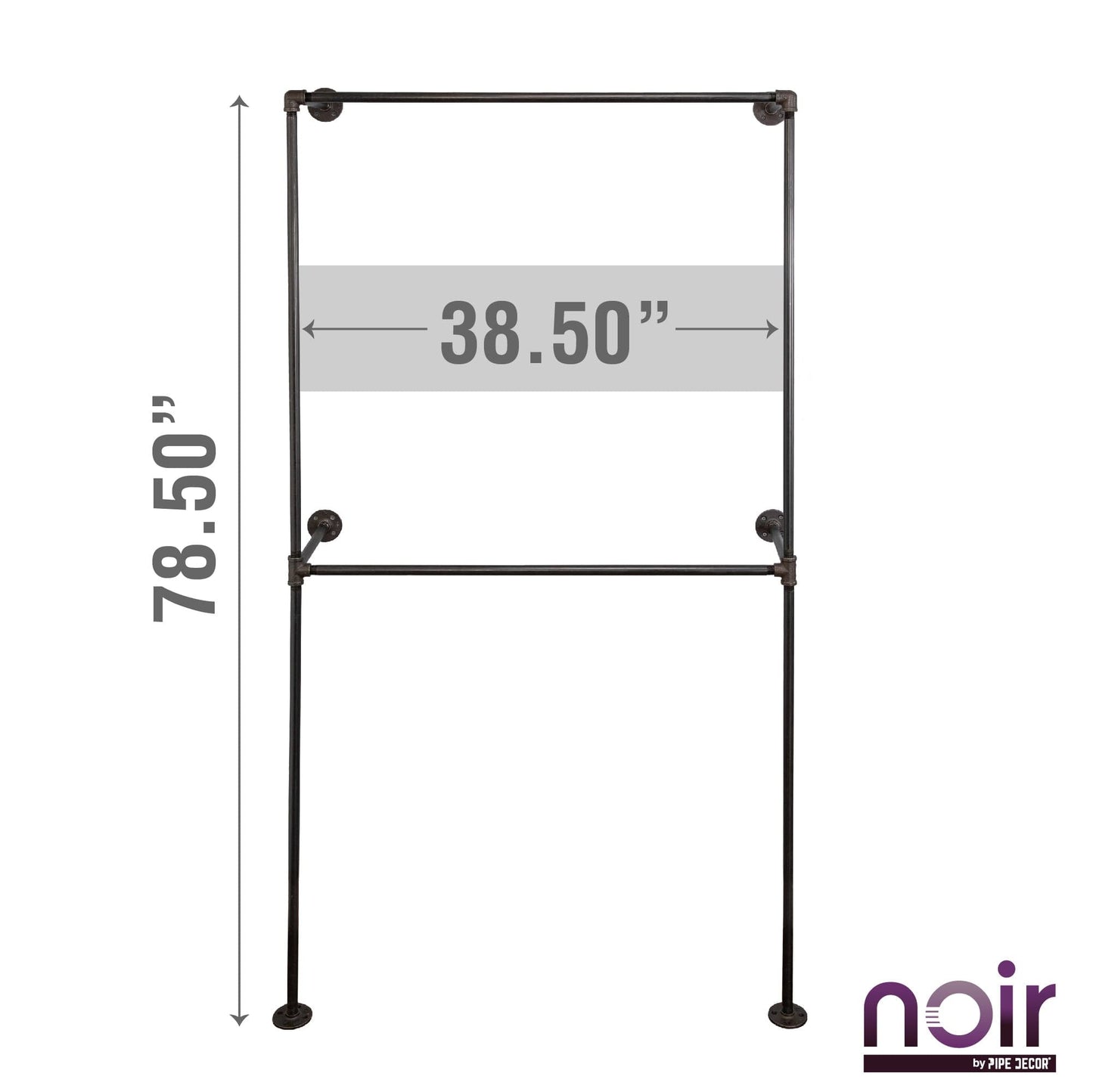 Noir Black Wall Mounted Double Hung Clothing Rack PIPE DECOR