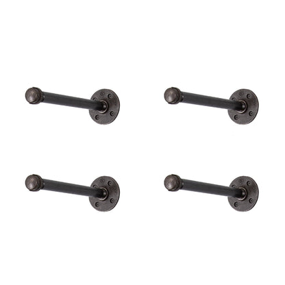1/2 in. x 12 in. Noir Black Clothing Hanging Bracket Kit, 4 Pack PIPE DECOR