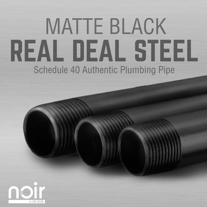 1/2 in. x 12 in. Noir Black Clothing Hanging Bracket Kit, 4 Pack PIPE DECOR