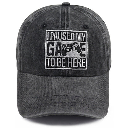 I Paused My Game to Be Here Adjustable Baseball Cap FitiqueFit