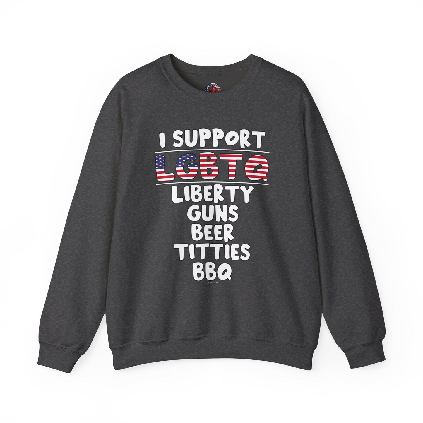 I Support LGBTQ Crewneck Sweatshirt The Devil's Pickle
