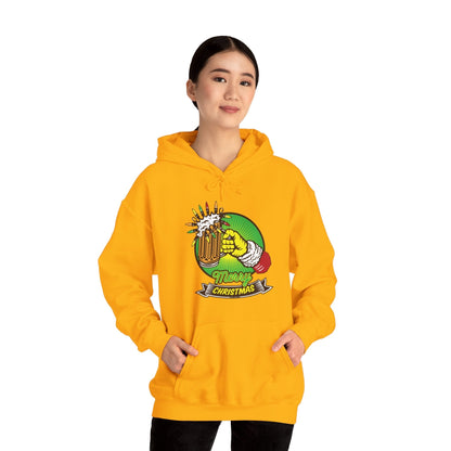 Merry Christmas Beer Hooded Sweatshirt The Devil's Pickle