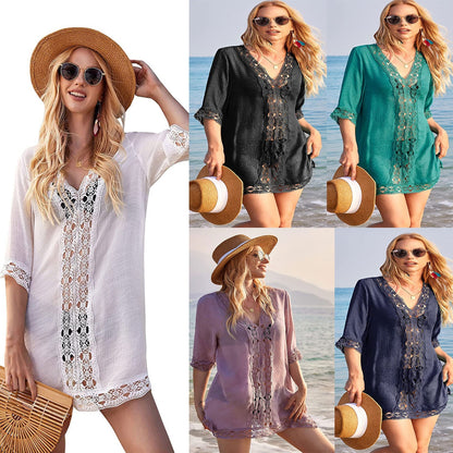 Resort Beach Tunic Dress | Patchwork Cover-Up FitiqueFit