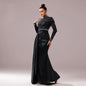 Long Sleeve Slim-fit Sheath Pearl Banquet Fishtail Evening Dress Grayceful LLC