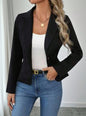 Women's Slim Fit Solid Color Blazer – French Style Long Sleeve Jacket FitiqueFit