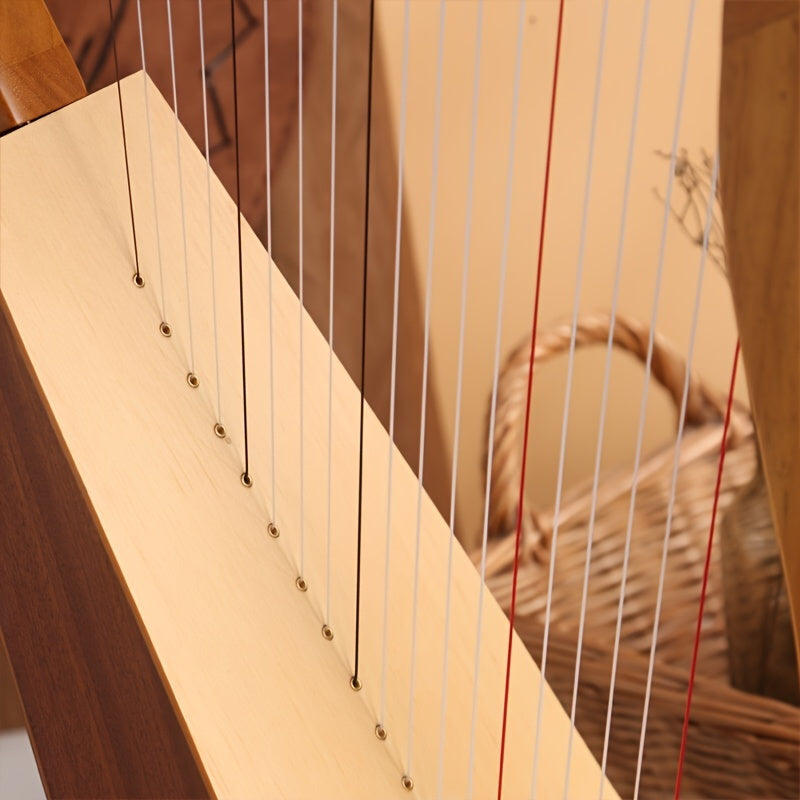 19 String 15 String Lyre Harp Mahogany Solid Wooden High Quality Portable Musical Instrument Stringed Instrument with Tuning Wrench Eid Al-Adha Mubarak NovaCart