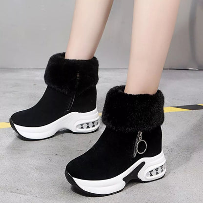 Fuzzy Side Zipper Platform Ankle Boots New Era Fashion LLc