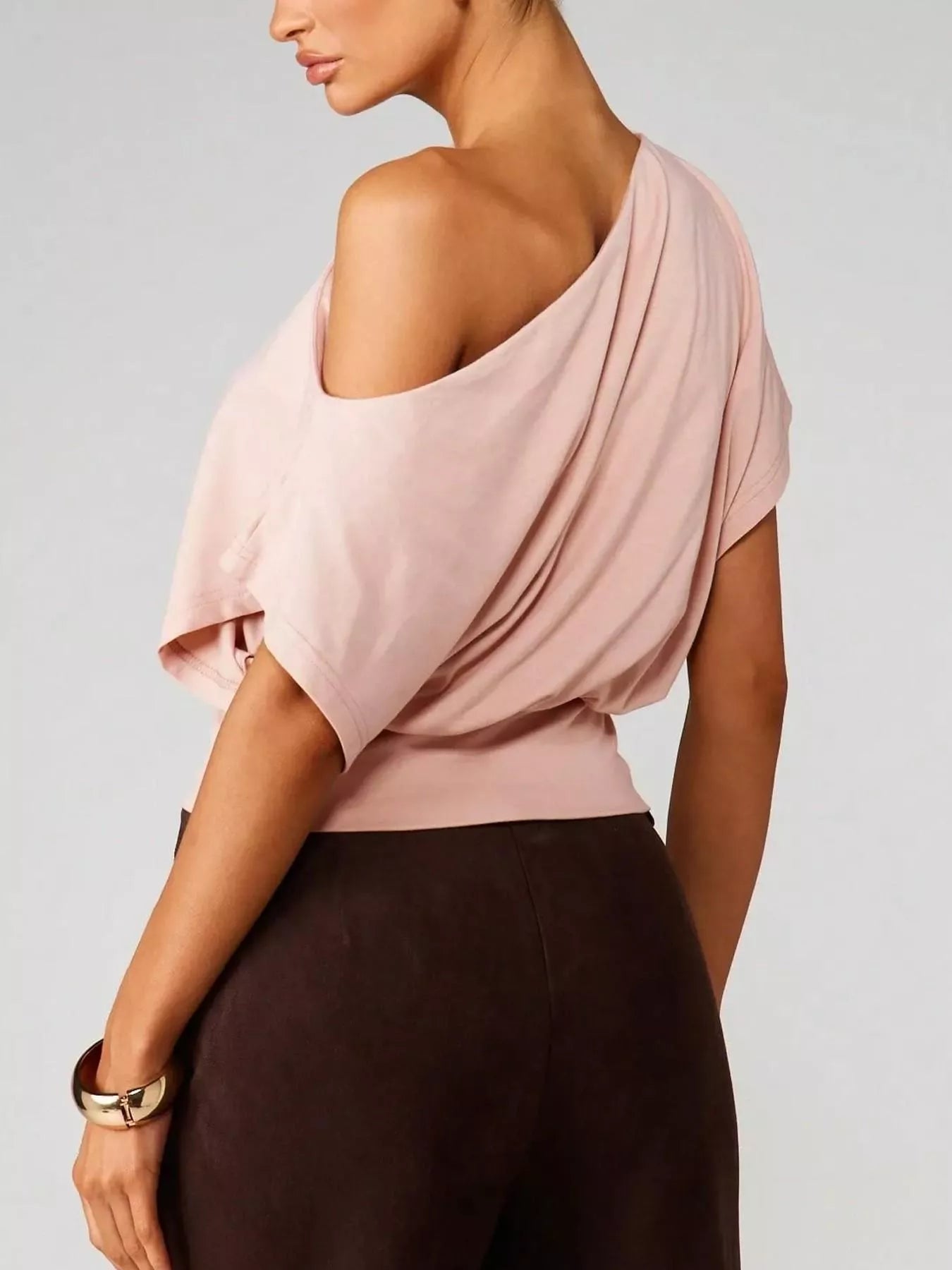 One Shoulder Crop T-Shirt New Era Fashion LLc