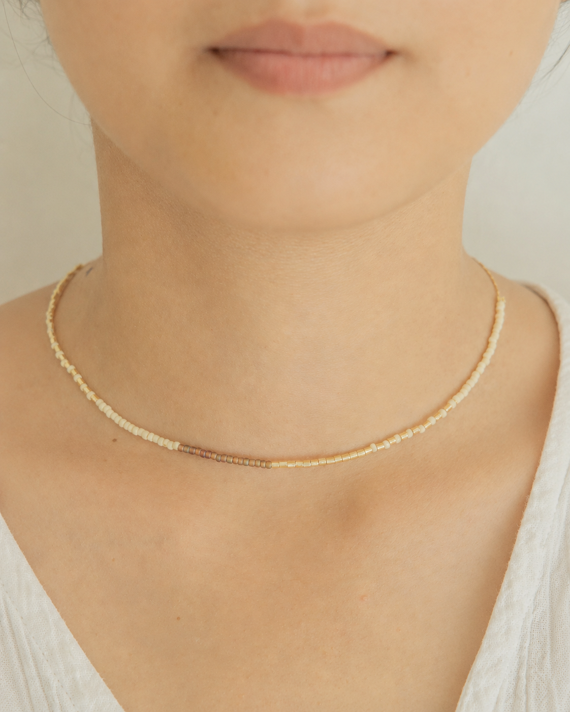 Golden Beaded Necklace Village Thrive
