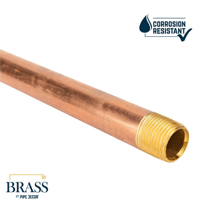 1/2 in. x 10 in. Red Brass Pipe PIPE DECOR