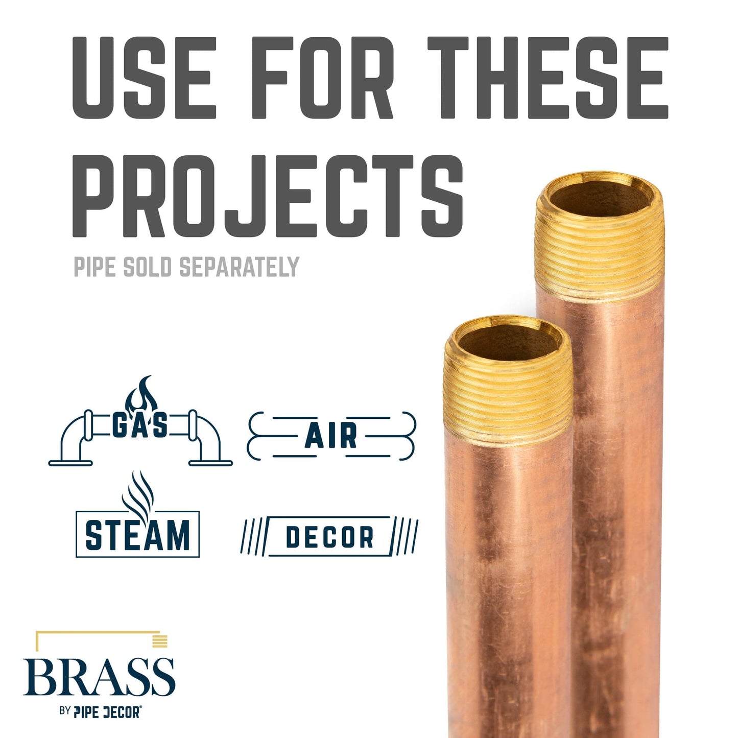 1/2 in. x 2 in. Red Brass Pipe PIPE DECOR