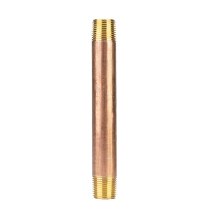 1/2 in. x 6 in. Red Brass Pipe PIPE DECOR