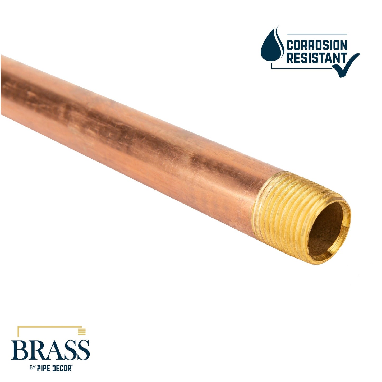 1/2 in. x 6 in. Red Brass Pipe PIPE DECOR