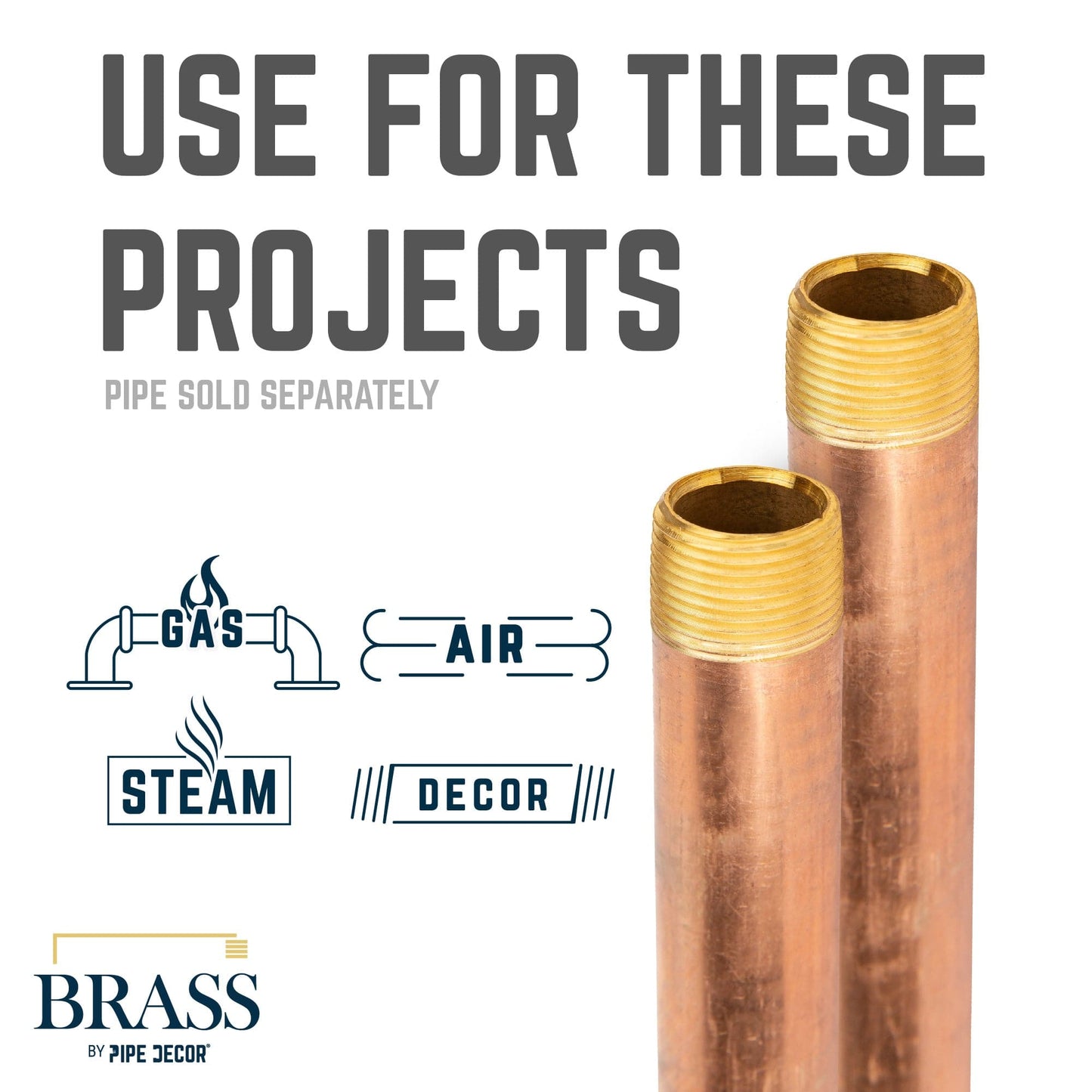 1/2 in. x 6 in. Red Brass Pipe PIPE DECOR